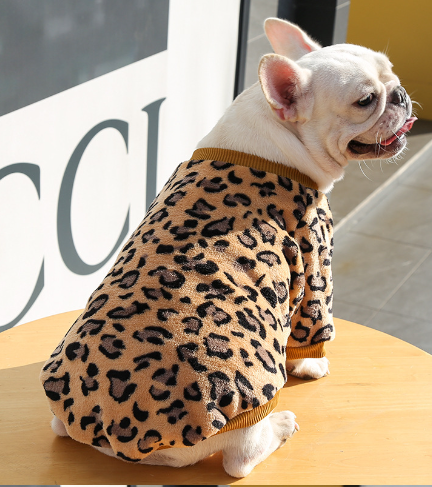 Cozy Autumn Winter Warm Leopard Pajamas Jacket for Puppie